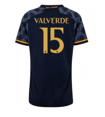 Real Madrid Federico Valverde #15 Replika Udebanetrøje Dame 2023-24 Kortærmet